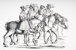 Oficiales de la Mesa y de la Cámara de la Corte Imperial de Maximiliano I, después de un grabado de 1512 en 